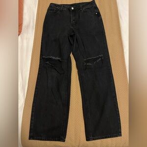 Women’s Black High Waisted Distressed Jeans
